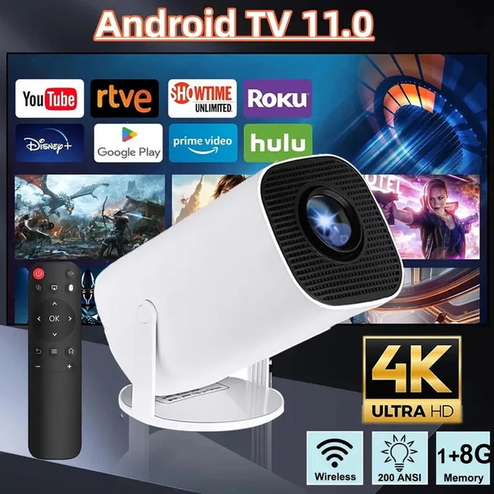 Projetor Android 11 260 ANSI WIFI 6 4K HD