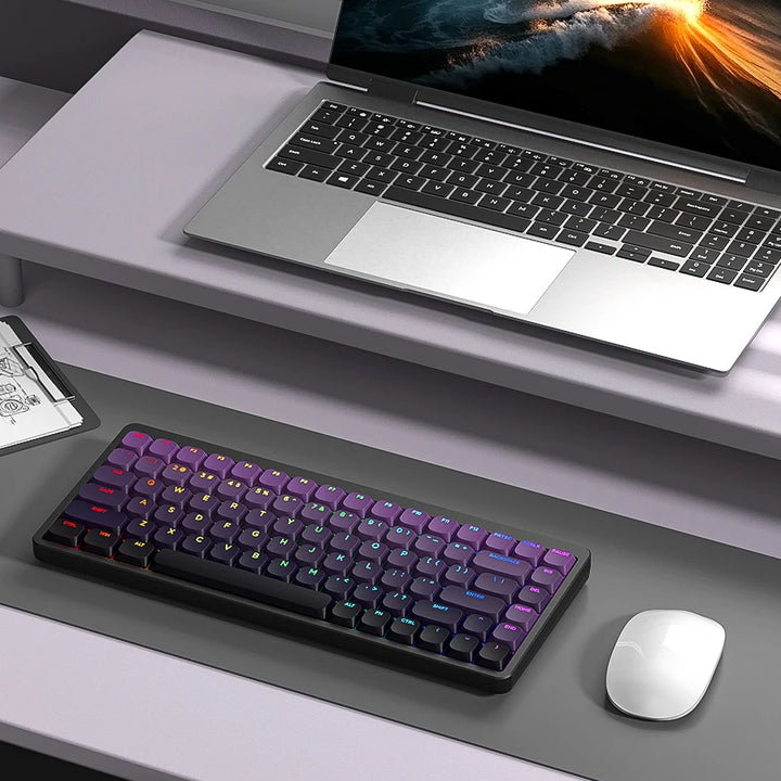 Purple glow key for double click mechanical keyboard