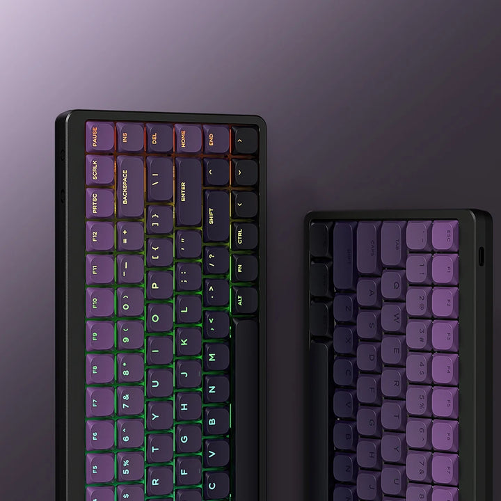 Purple glow key for double click mechanical keyboard