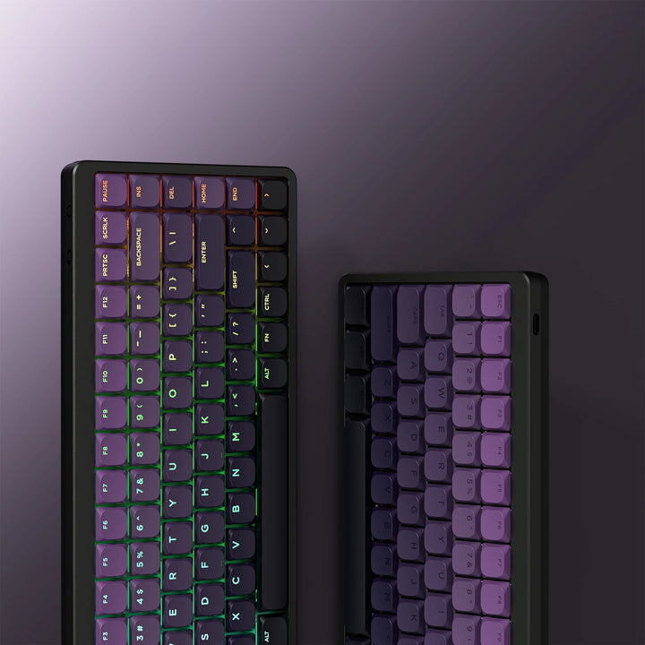 Purple glow key for double click mechanical keyboard