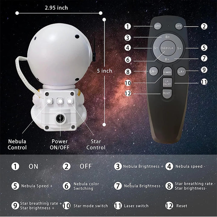 Galaxy Star Astronaut Projector Light Starry Sky