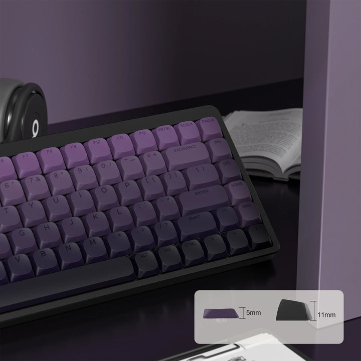 Purple glow key for double click mechanical keyboard