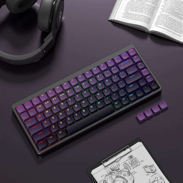 Purple glow key for double click mechanical keyboard